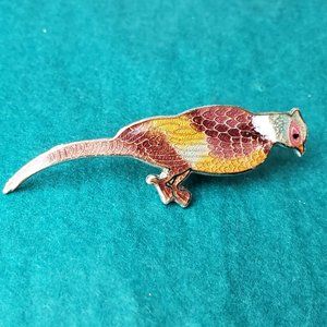 2/15$ Vintage MAFCO pheasant enamel bird brooch